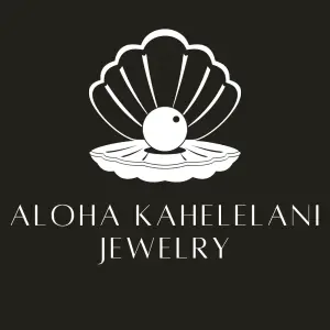 Aloha Kahelelani Jewelry logo design with a pearl and shell icon