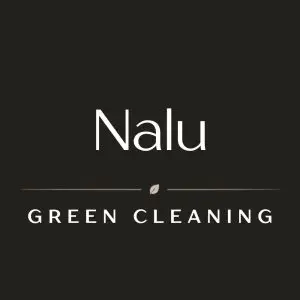 Nalu Green Cleaning logo design with a leaf icon