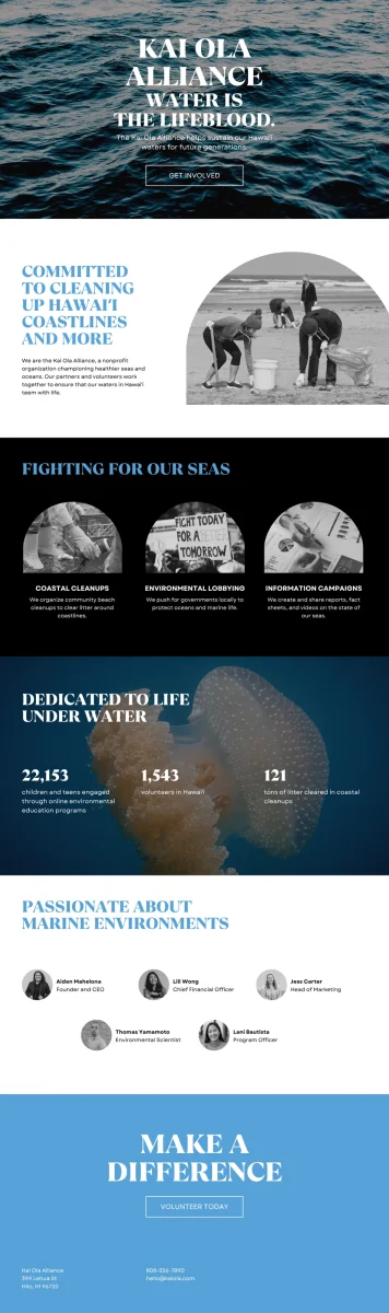 Kai Ola Alliance nonprofit website design case study by Ha Jung Design